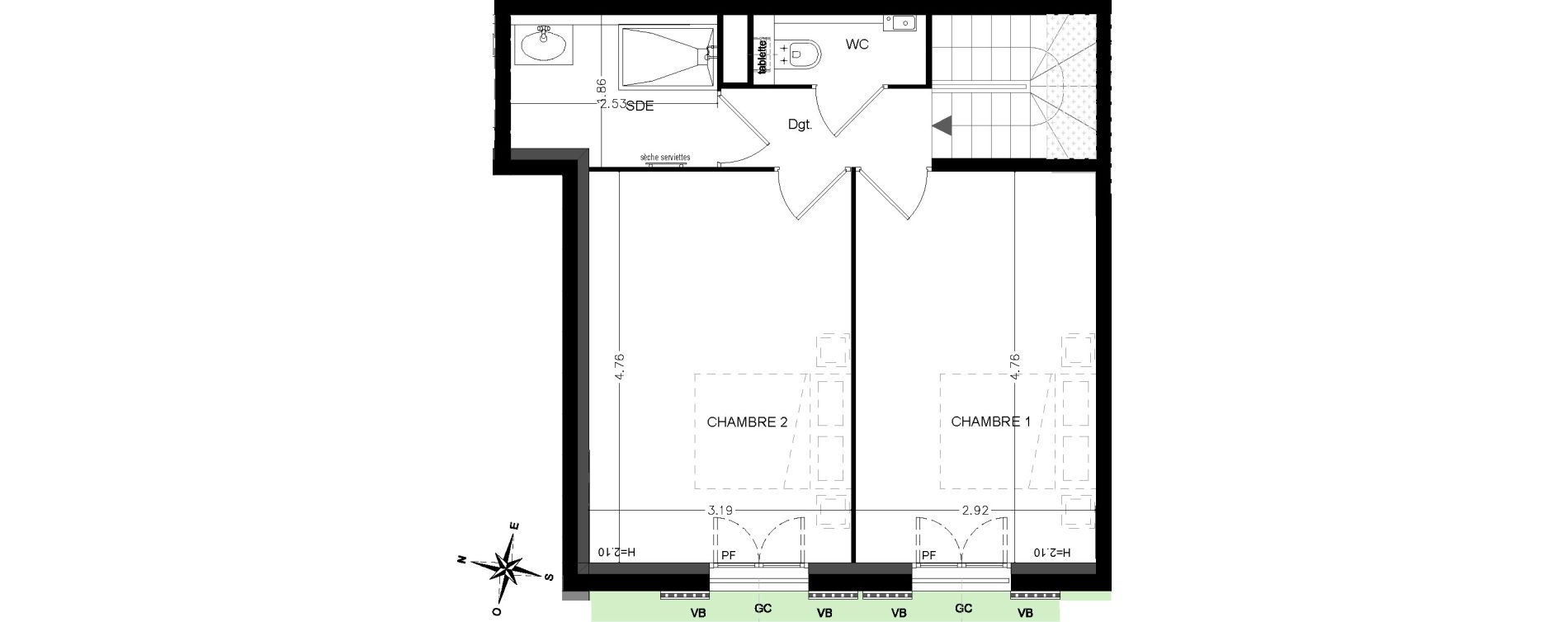 Duplex T5 de 127,40 m2 &agrave; Saint-&Eacute;tienne-De-Tin&eacute;e Centre