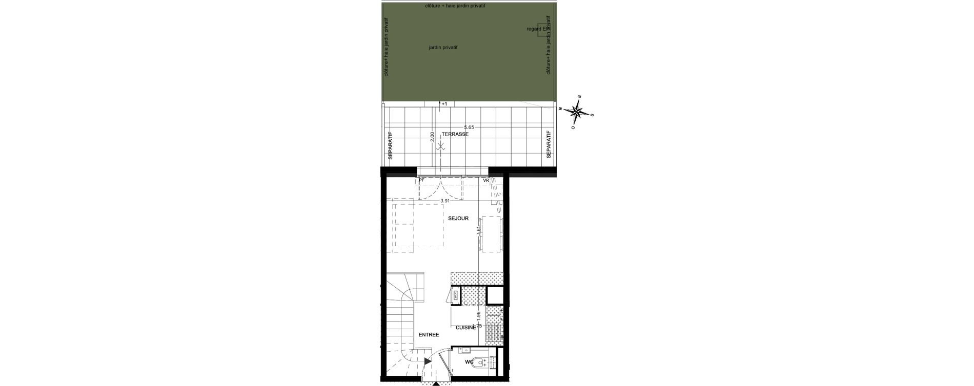 Appartement T3 de 62,20 m2 &agrave; Saint-&Eacute;tienne-De-Tin&eacute;e Centre