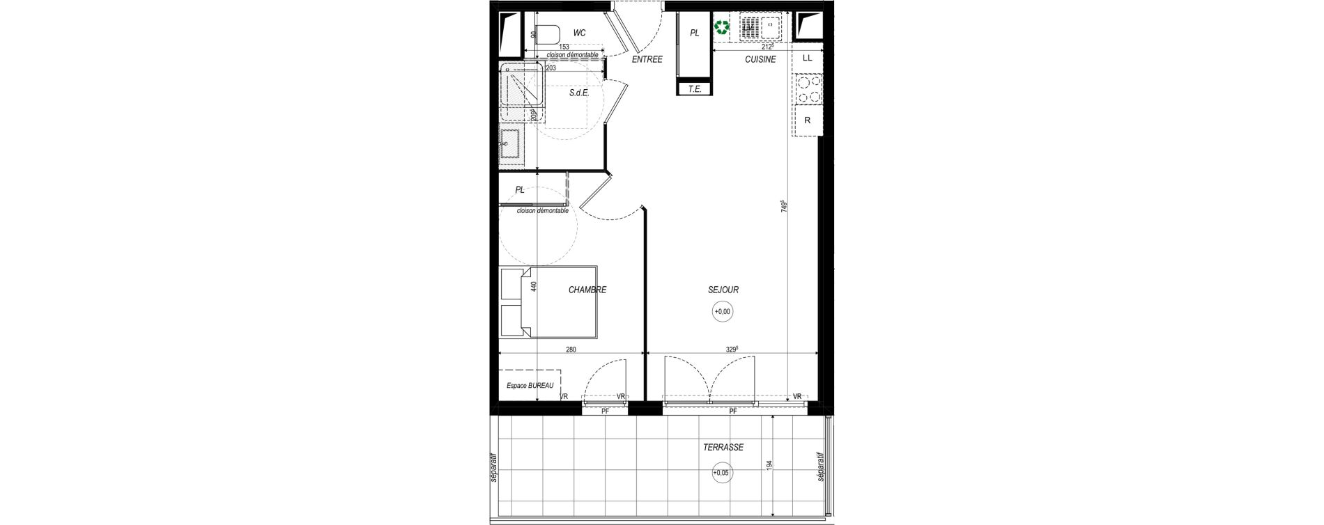 Appartement T2 de 44,37 m2 &agrave; Saint-Laurent-Du-Var Tuilli&egrave;re - la tour - les iscles - les crottes