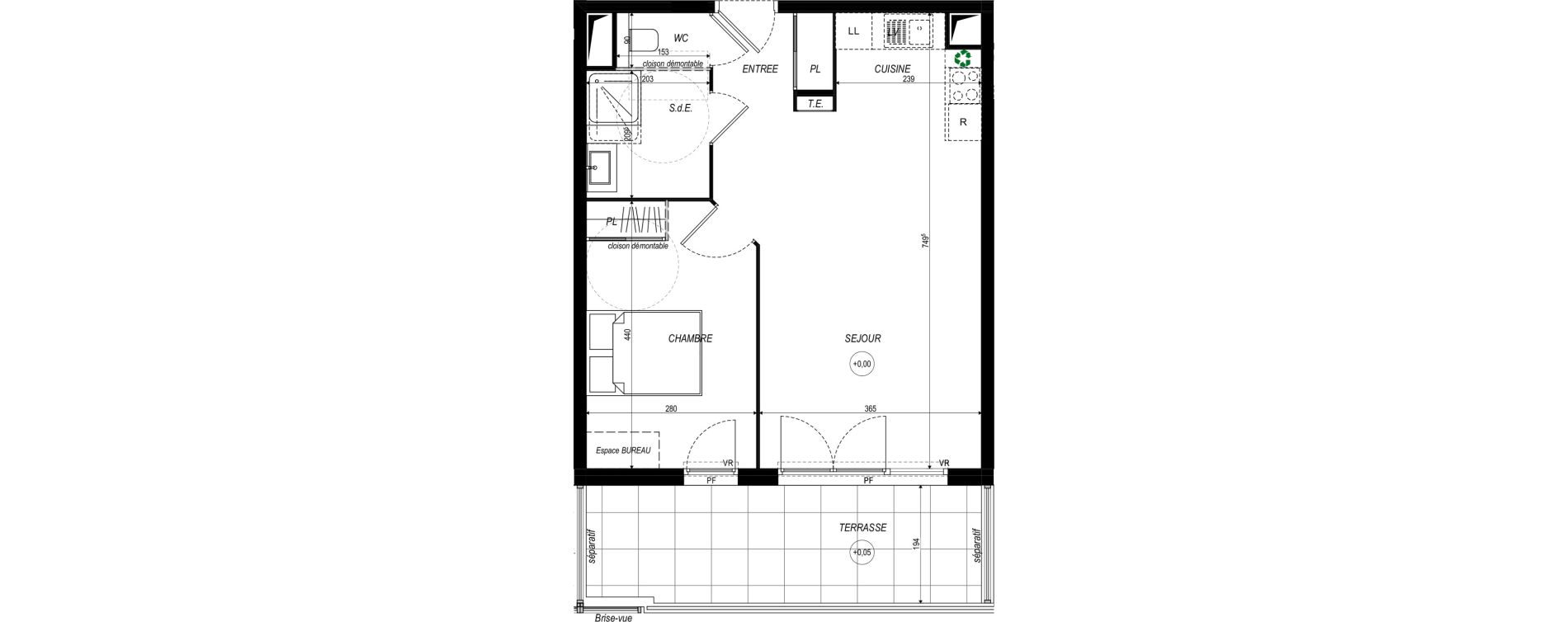 Appartement T2 de 46,82 m2 &agrave; Saint-Laurent-Du-Var Tuilli&egrave;re - la tour - les iscles - les crottes