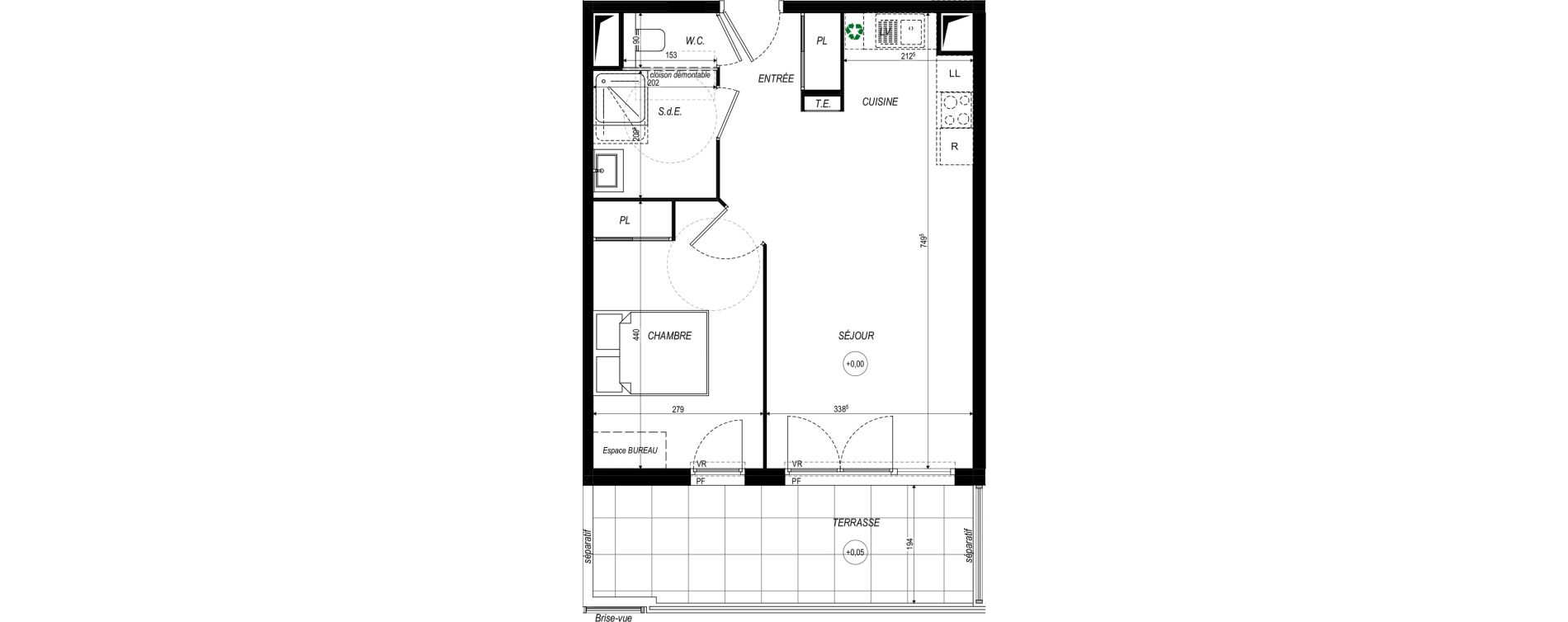 Appartement T2 de 44,84 m2 &agrave; Saint-Laurent-Du-Var Tuilli&egrave;re - la tour - les iscles - les crottes