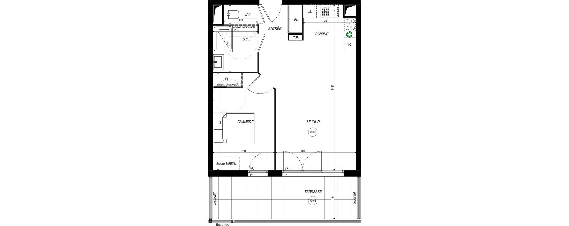 Appartement T2 de 46,82 m2 &agrave; Saint-Laurent-Du-Var Tuilli&egrave;re - la tour - les iscles - les crottes