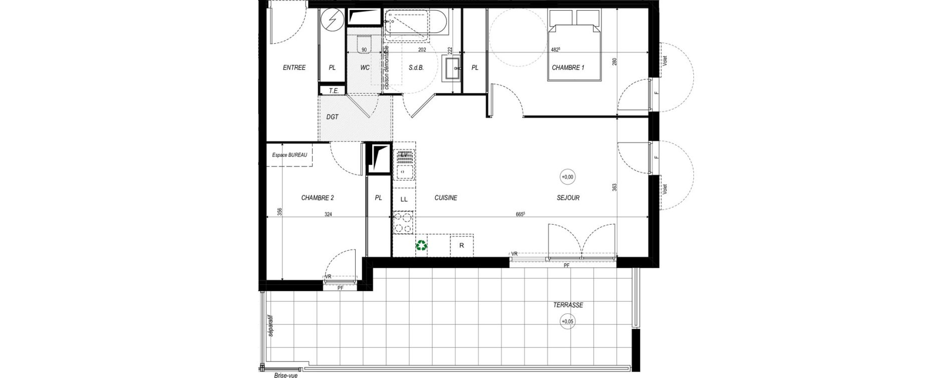 Appartement T3 de 63,47 m2 &agrave; Saint-Laurent-Du-Var Tuilli&egrave;re - la tour - les iscles - les crottes