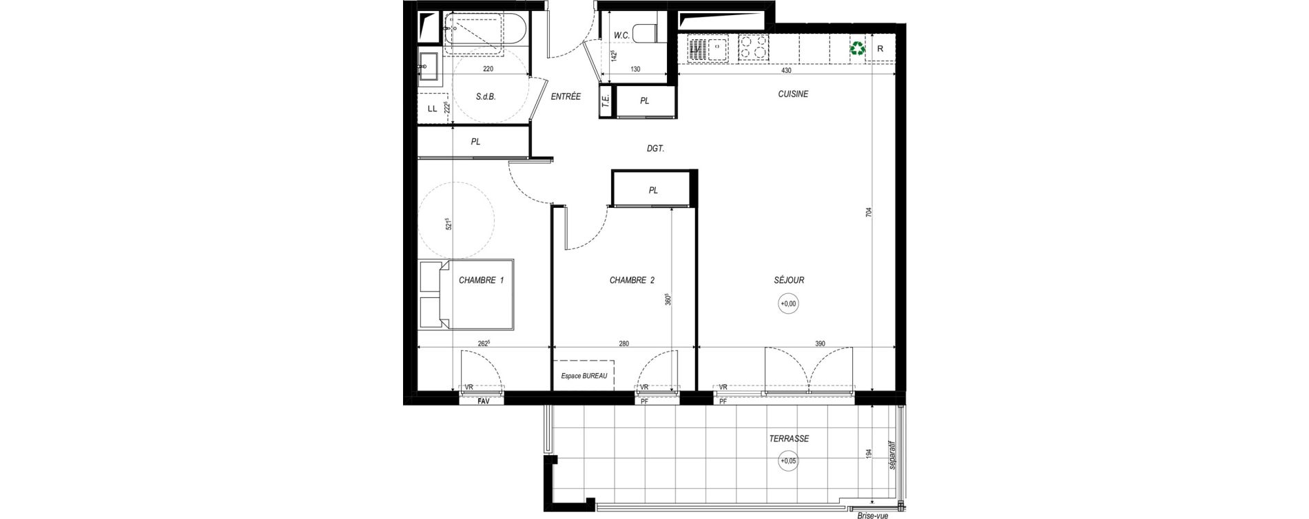 Appartement T3 de 66,60 m2 &agrave; Saint-Laurent-Du-Var Tuilli&egrave;re - la tour - les iscles - les crottes