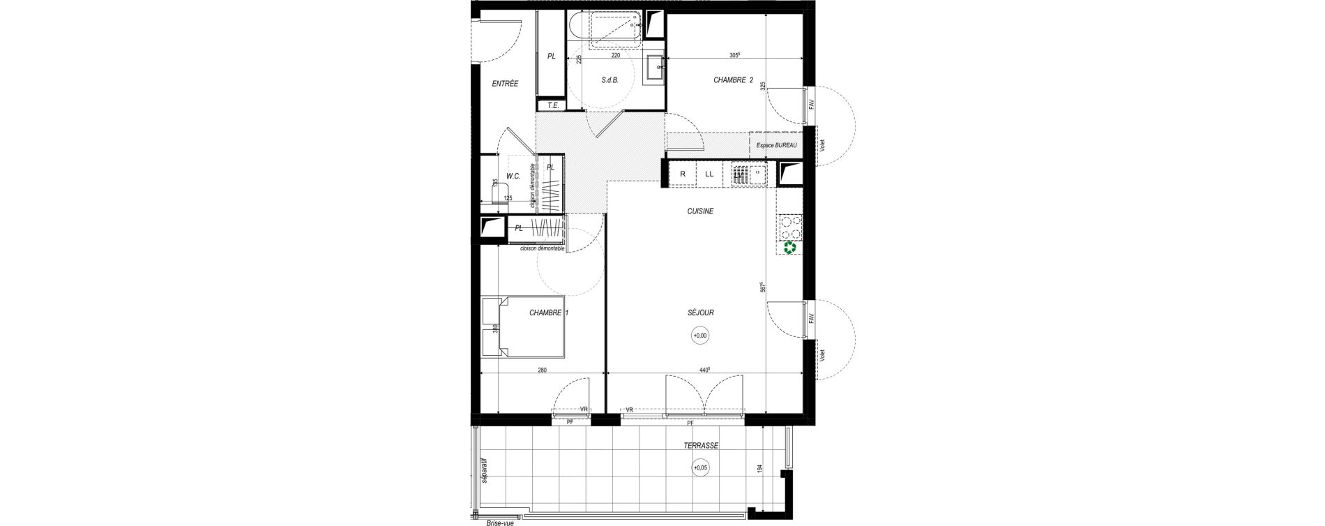 Appartement T3 de 62,88 m2 &agrave; Saint-Laurent-Du-Var Tuilli&egrave;re - la tour - les iscles - les crottes