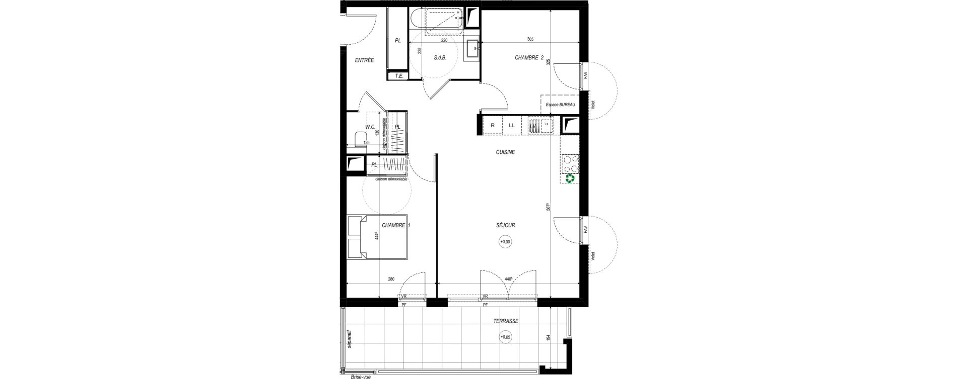 Appartement T3 de 62,86 m2 &agrave; Saint-Laurent-Du-Var Tuilli&egrave;re - la tour - les iscles - les crottes