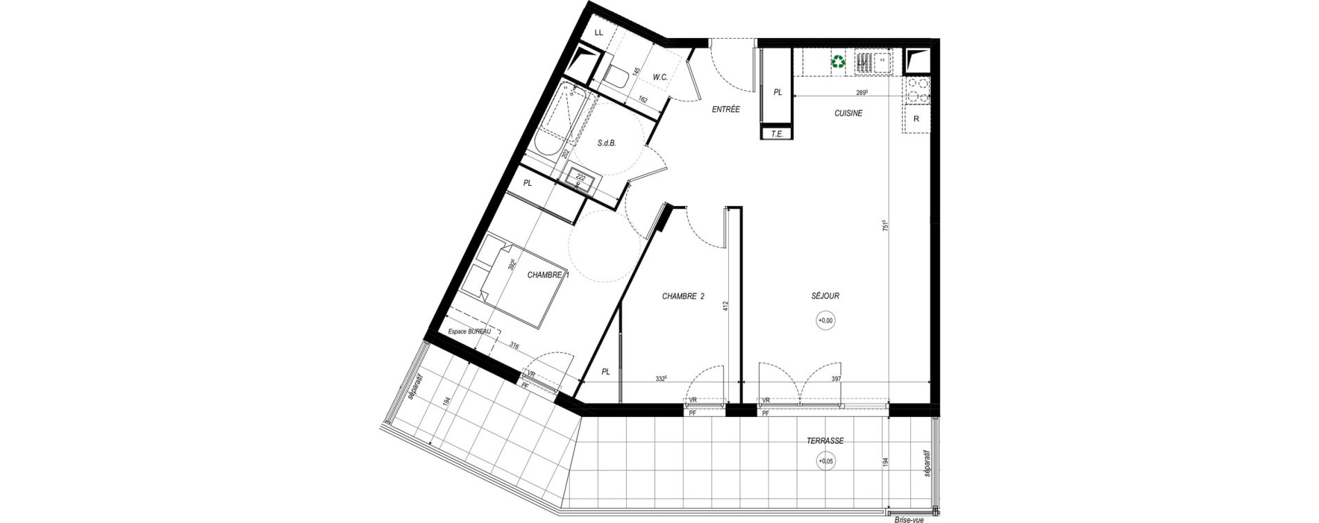 Appartement T3 de 65,47 m2 &agrave; Saint-Laurent-Du-Var Tuilli&egrave;re - la tour - les iscles - les crottes