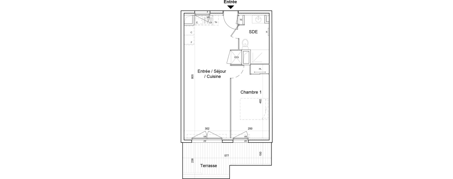Appartement T2 de 42,97 m2 &agrave; Saint-Laurent-Du-Var Jaquons - ravet