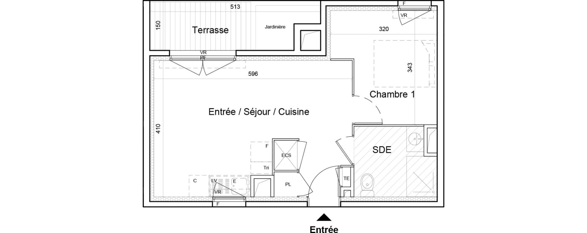 Appartement T2 de 38,04 m2 &agrave; Saint-Laurent-Du-Var Jaquons - ravet