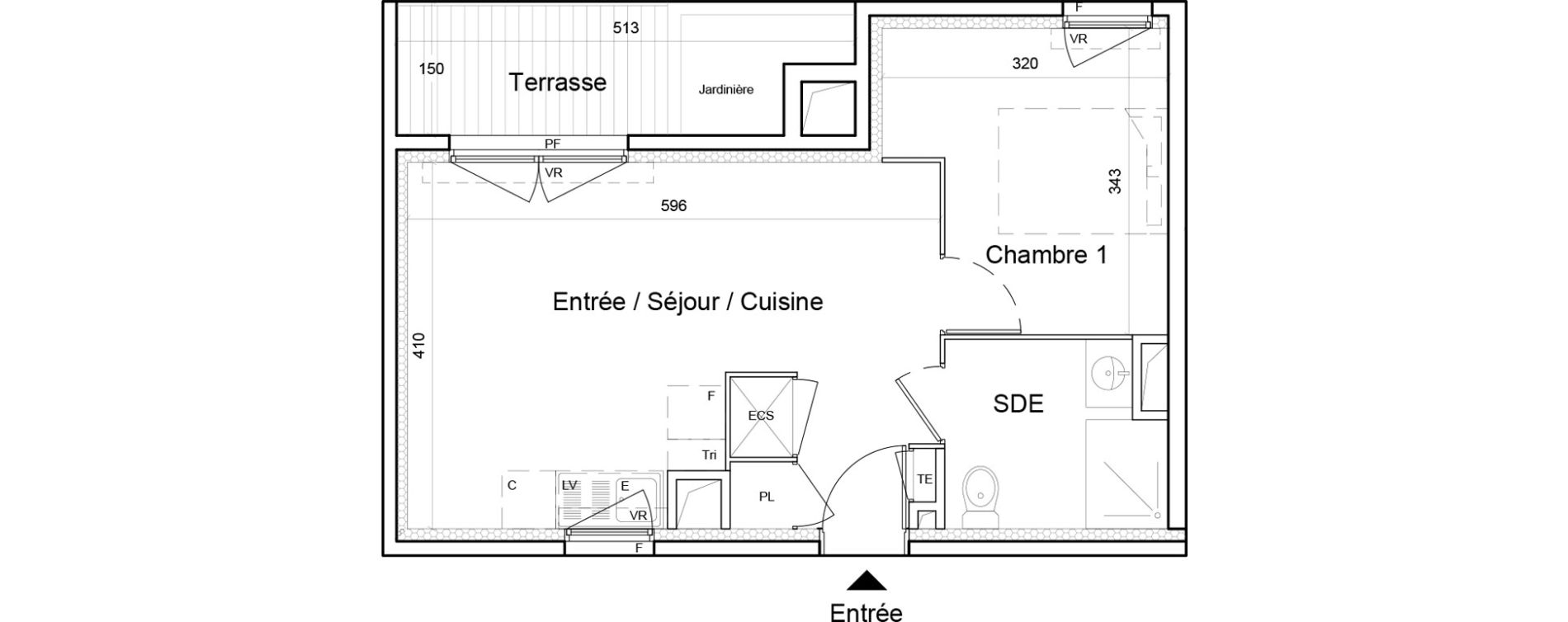 Appartement T2 de 37,97 m2 &agrave; Saint-Laurent-Du-Var Jaquons - ravet