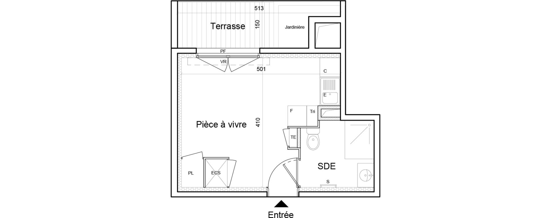 Appartement T1 de 22,10 m2 &agrave; Saint-Laurent-Du-Var Jaquons - ravet