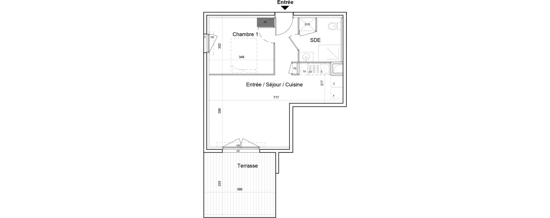 Appartement T2 de 41,40 m2 &agrave; Saint-Laurent-Du-Var Jaquons - ravet