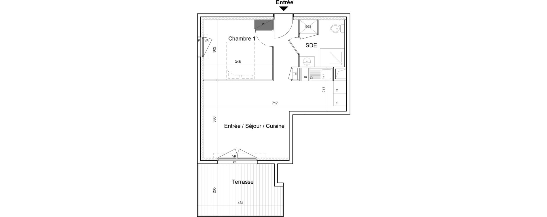 Appartement T2 de 41,42 m2 &agrave; Saint-Laurent-Du-Var Jaquons - ravet