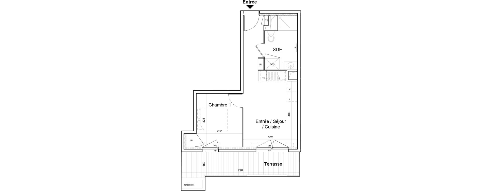 Appartement T2 de 34,97 m2 &agrave; Saint-Laurent-Du-Var Jaquons - ravet