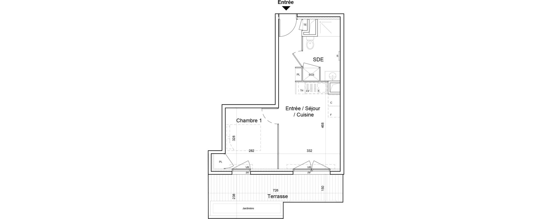 Appartement T2 de 34,97 m2 &agrave; Saint-Laurent-Du-Var Jaquons - ravet