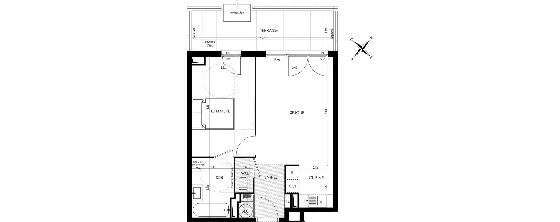 Appartement T2 de 42,62 m2 &agrave; Saint-Laurent-Du-Var Tuilli&egrave;re - la tour - les iscles - les crottes
