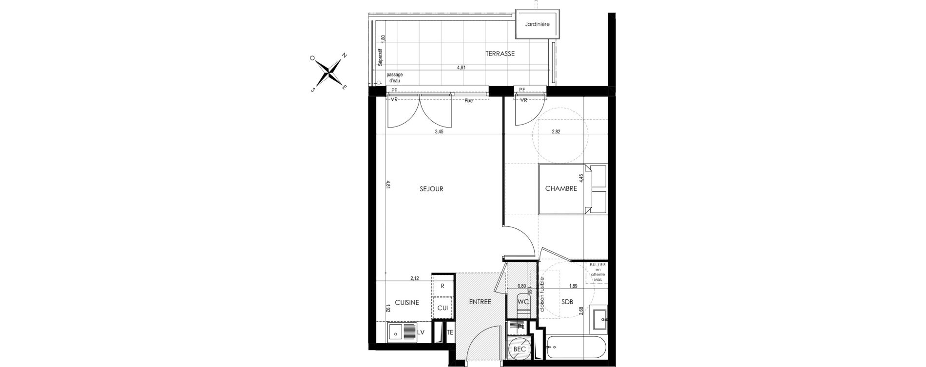 Appartement T2 de 42,84 m2 &agrave; Saint-Laurent-Du-Var Tuilli&egrave;re - la tour - les iscles - les crottes