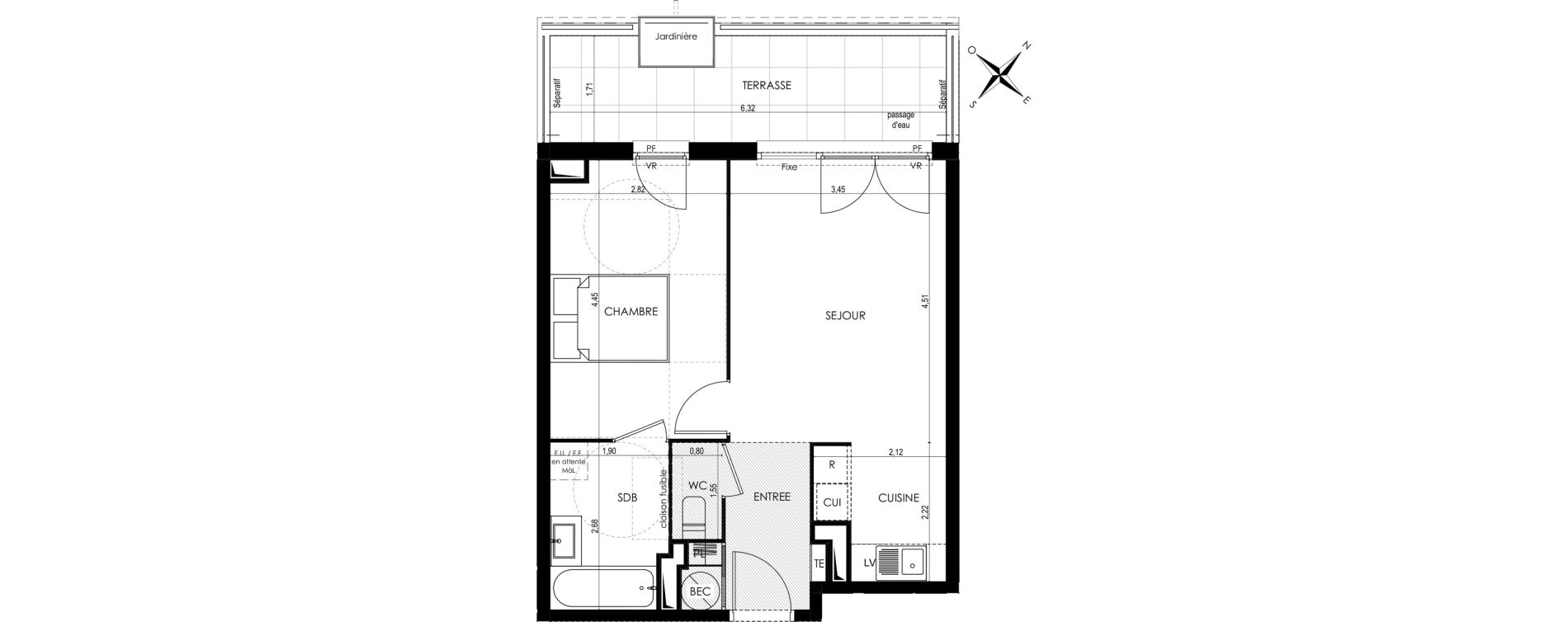 Appartement T2 de 42,43 m2 &agrave; Saint-Laurent-Du-Var Tuilli&egrave;re - la tour - les iscles - les crottes
