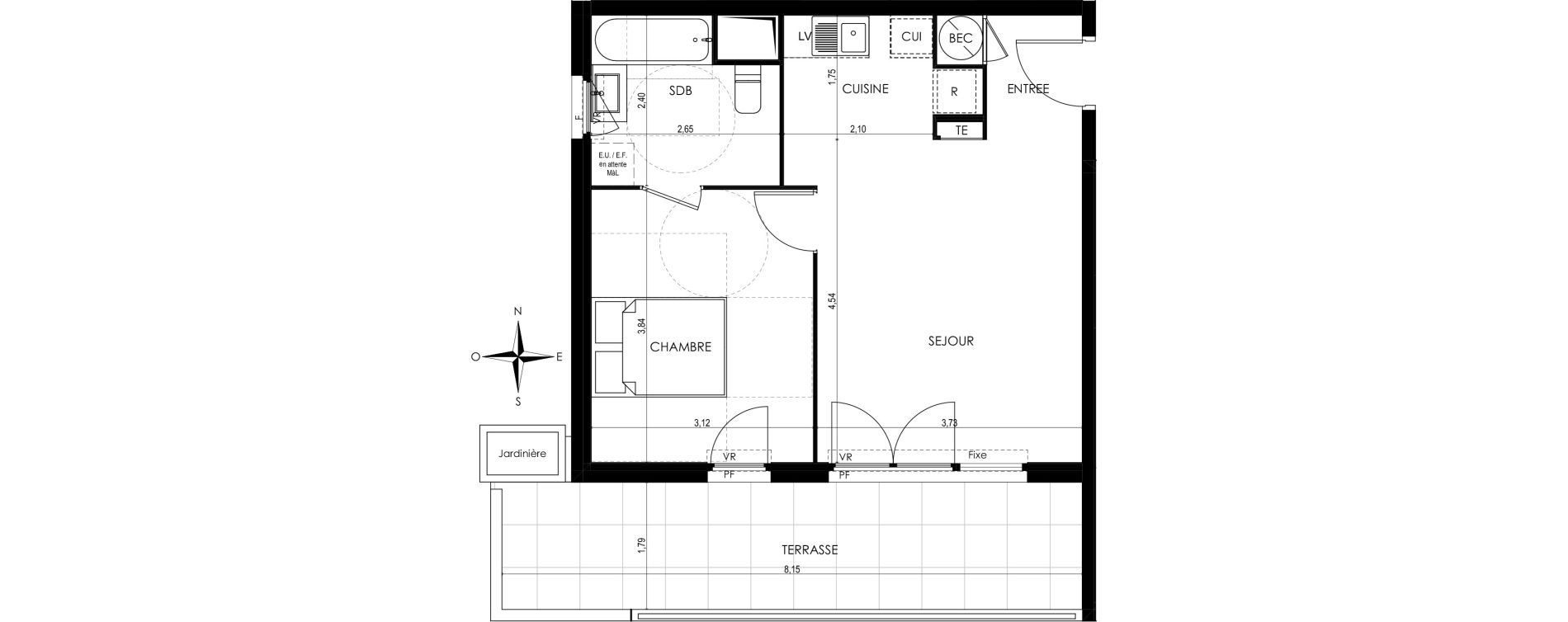 Appartement T2 de 41,86 m2 &agrave; Saint-Laurent-Du-Var Tuilli&egrave;re - la tour - les iscles - les crottes