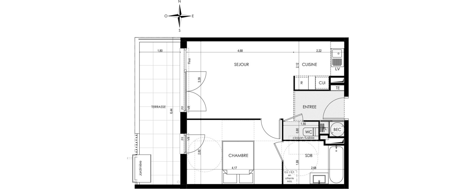 Appartement T2 de 41,62 m2 &agrave; Saint-Laurent-Du-Var Tuilli&egrave;re - la tour - les iscles - les crottes