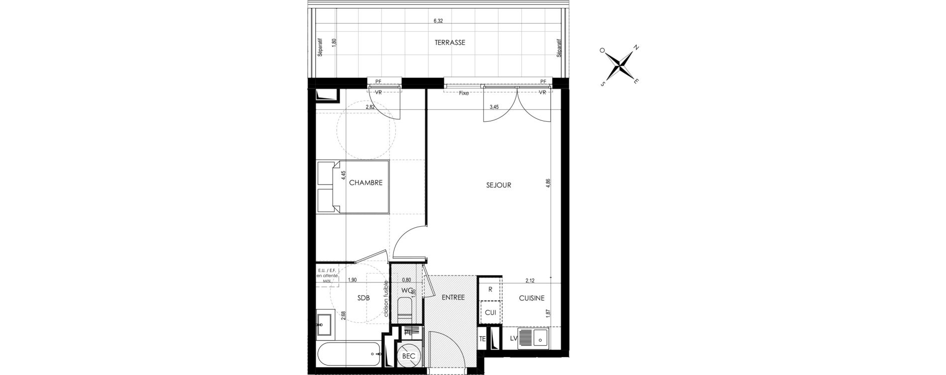Appartement T2 de 42,61 m2 &agrave; Saint-Laurent-Du-Var Tuilli&egrave;re - la tour - les iscles - les crottes