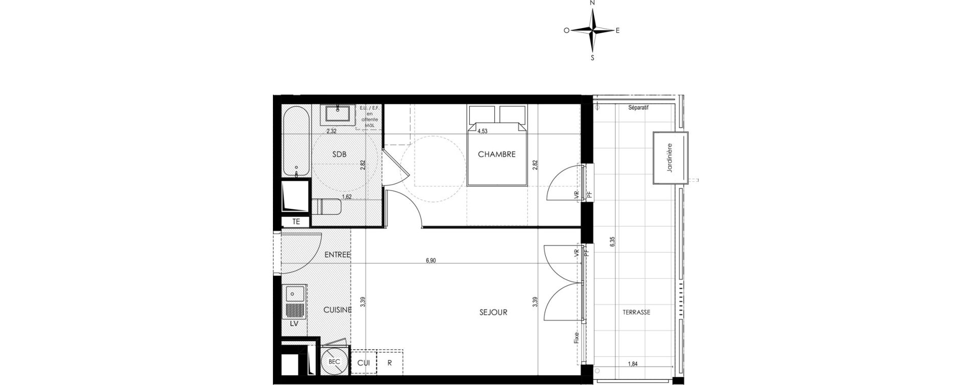 Appartement T2 de 41,12 m2 &agrave; Saint-Laurent-Du-Var Tuilli&egrave;re - la tour - les iscles - les crottes