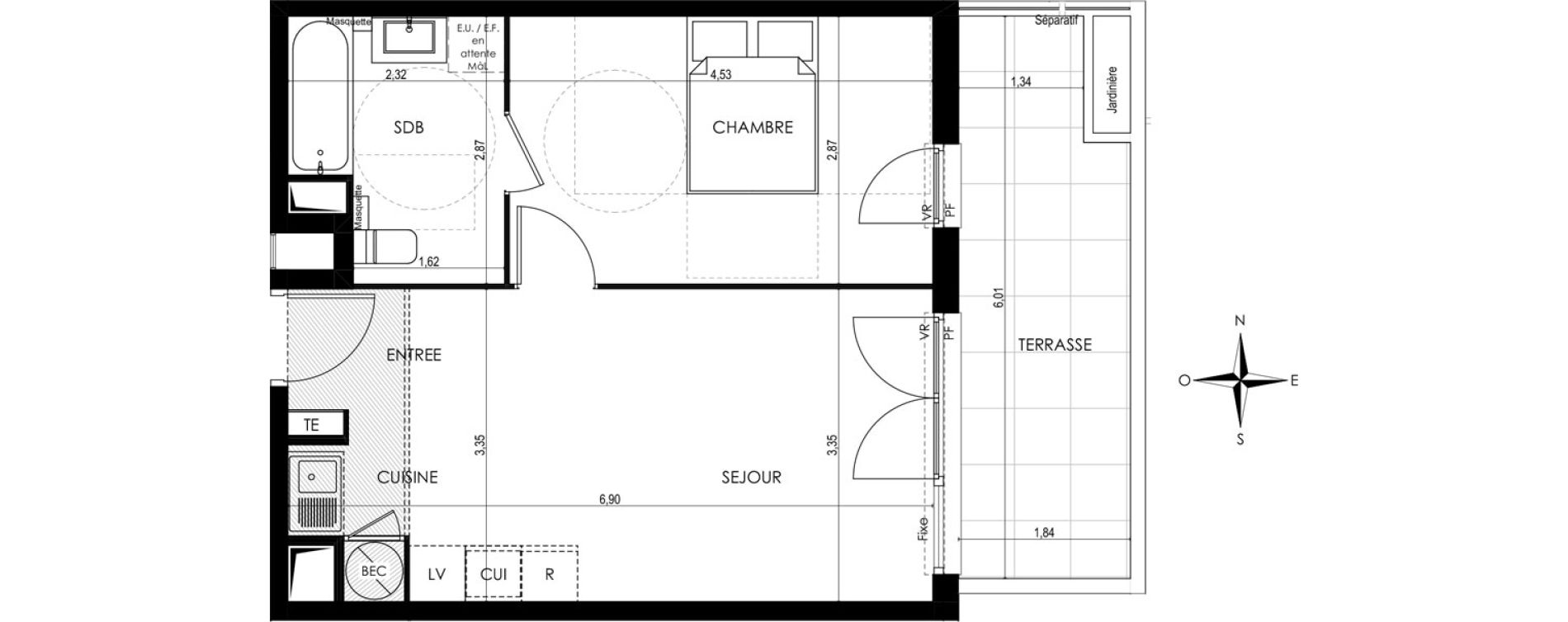 Appartement T2 de 41,19 m2 &agrave; Saint-Laurent-Du-Var Tuilli&egrave;re - la tour - les iscles - les crottes