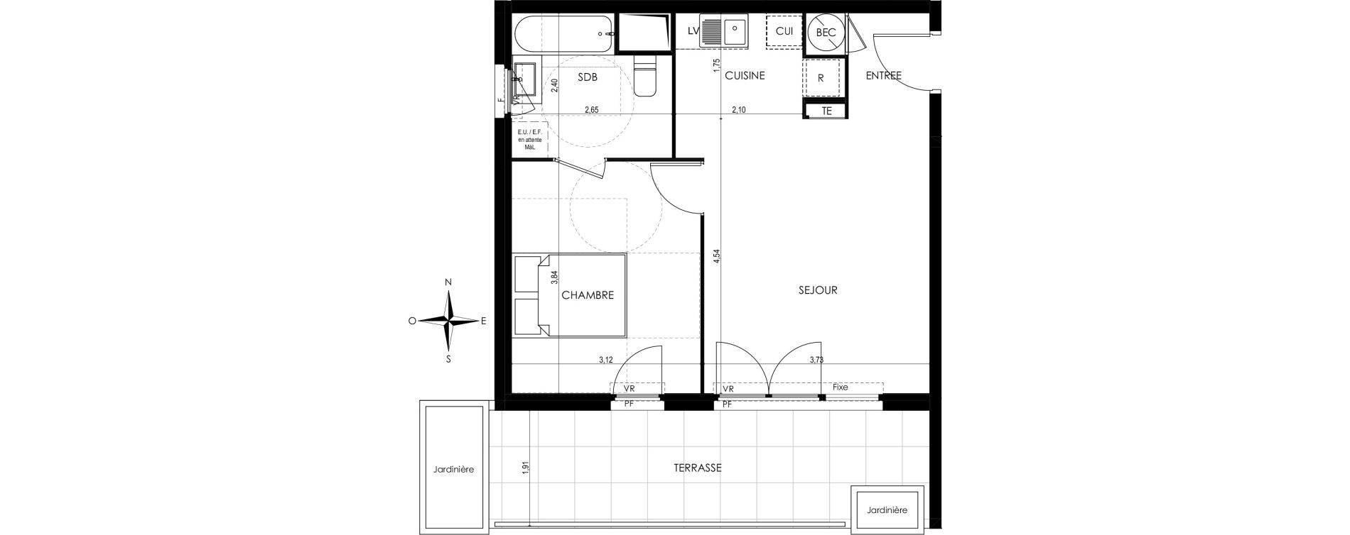 Appartement T2 de 41,86 m2 &agrave; Saint-Laurent-Du-Var Tuilli&egrave;re - la tour - les iscles - les crottes