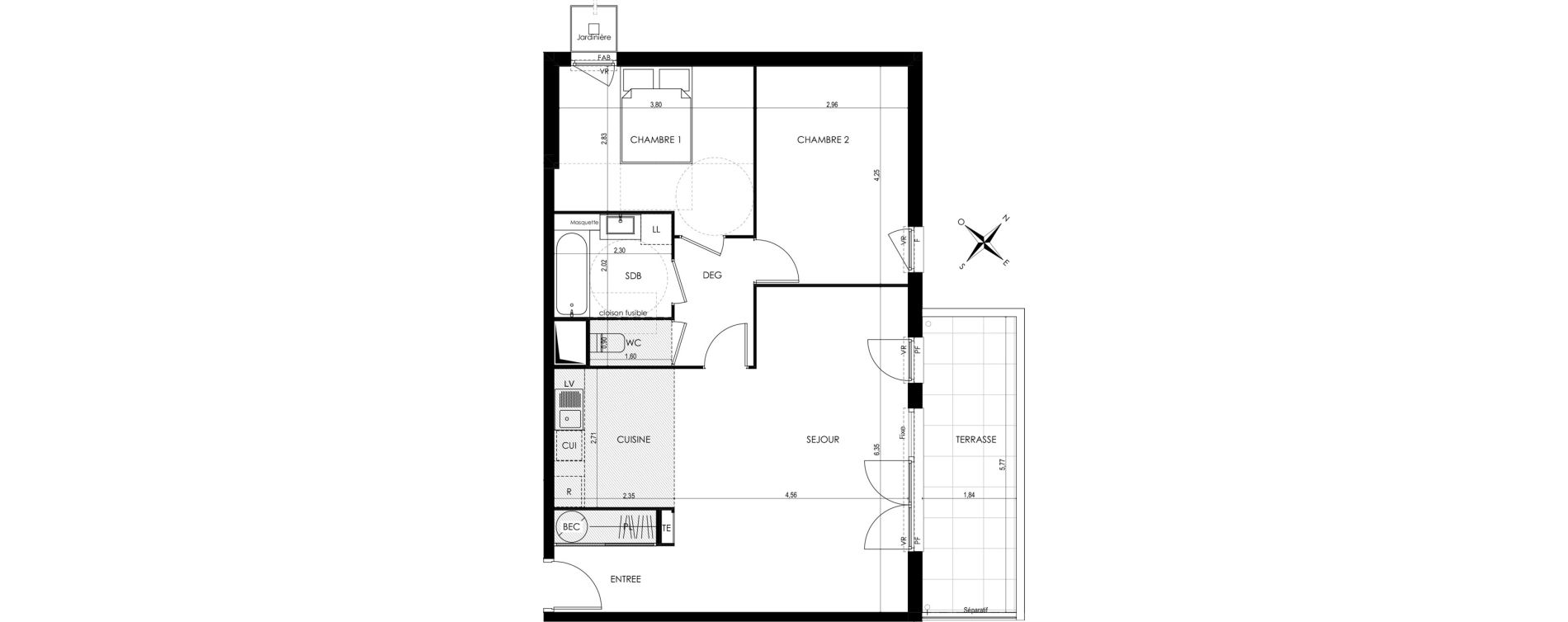 Appartement T3 de 71,27 m2 &agrave; Saint-Laurent-Du-Var Tuilli&egrave;re - la tour - les iscles - les crottes