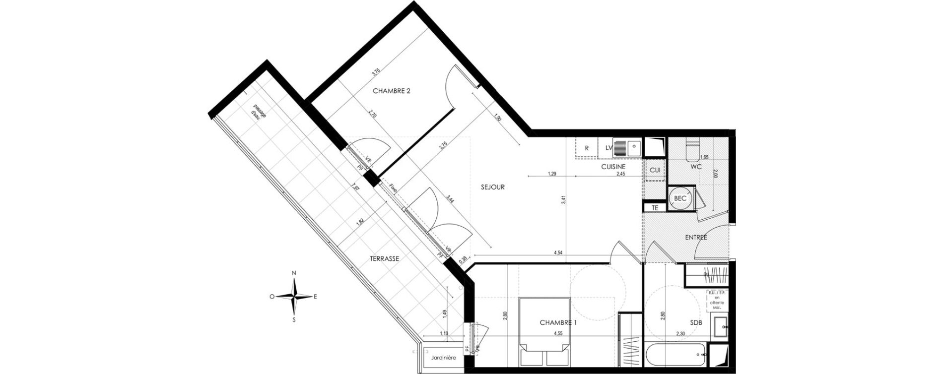 Appartement T3 de 59,28 m2 &agrave; Saint-Laurent-Du-Var Tuilli&egrave;re - la tour - les iscles - les crottes