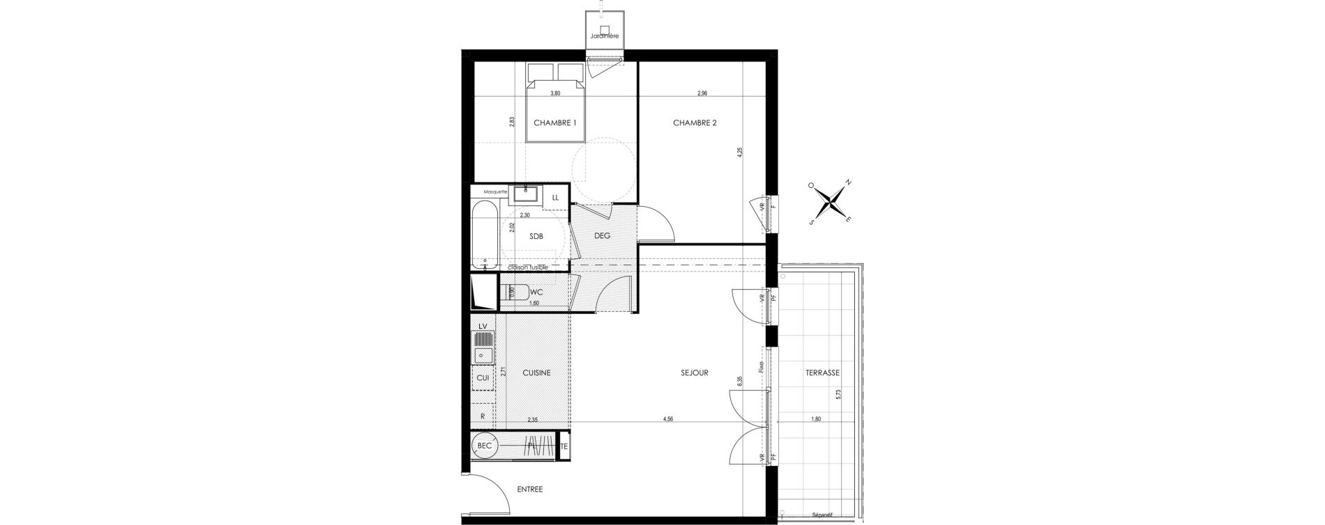 Appartement T3 de 71,27 m2 &agrave; Saint-Laurent-Du-Var Tuilli&egrave;re - la tour - les iscles - les crottes