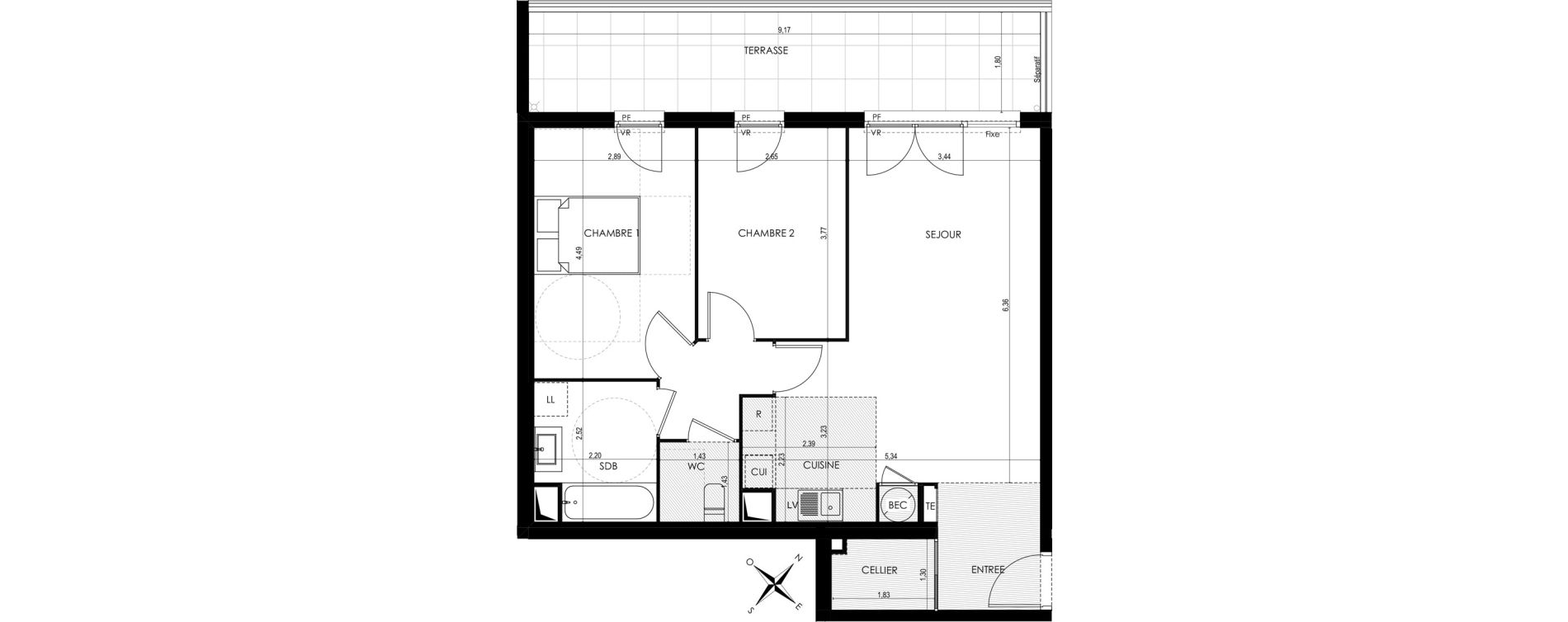 Appartement T3 de 67,38 m2 &agrave; Saint-Laurent-Du-Var Tuilli&egrave;re - la tour - les iscles - les crottes