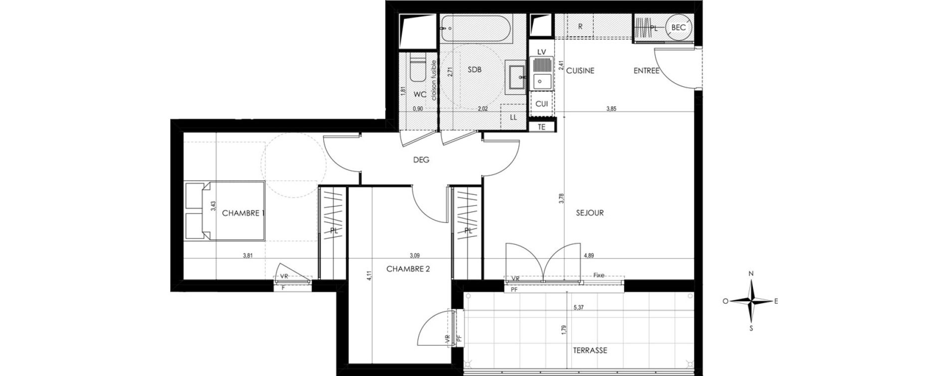 Appartement T3 de 62,11 m2 &agrave; Saint-Laurent-Du-Var Tuilli&egrave;re - la tour - les iscles - les crottes