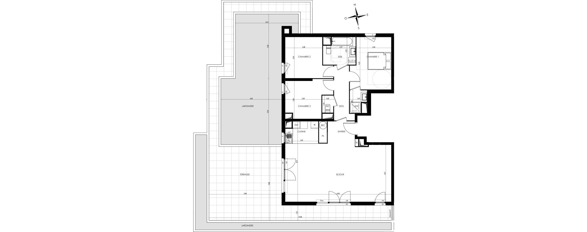 Appartement T4 de 97,83 m2 &agrave; Saint-Laurent-Du-Var Tuilli&egrave;re - la tour - les iscles - les crottes