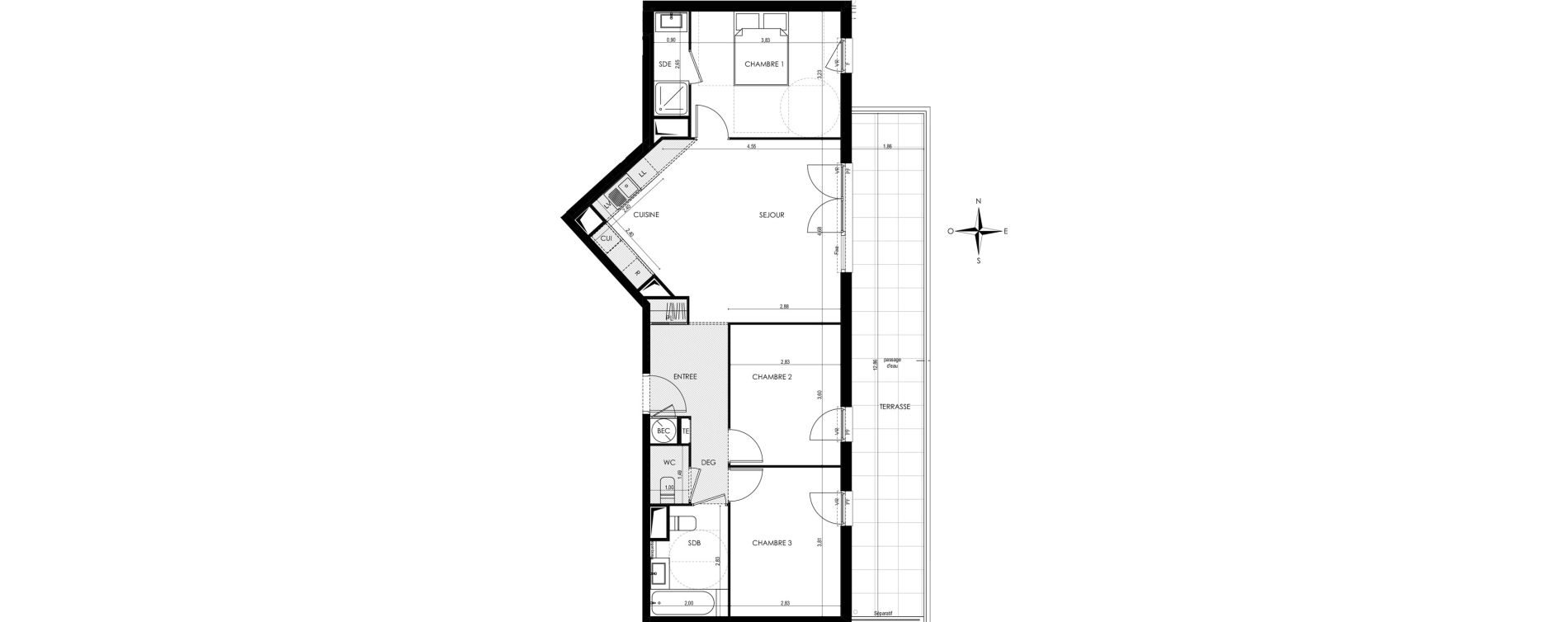 Appartement T4 de 75,50 m2 &agrave; Saint-Laurent-Du-Var Tuilli&egrave;re - la tour - les iscles - les crottes