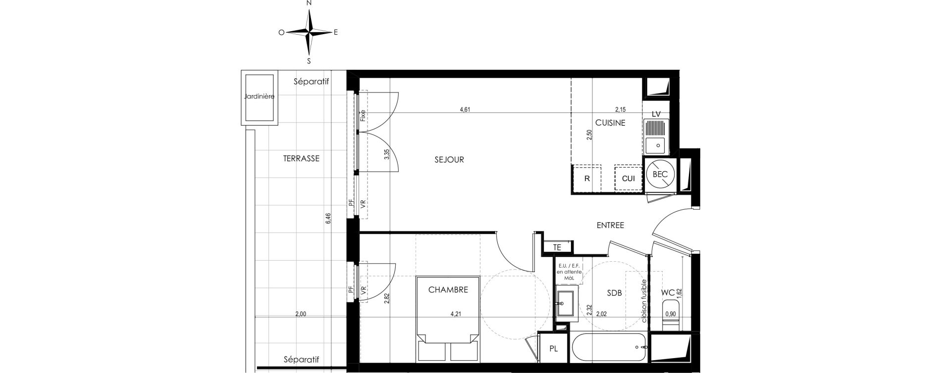 Appartement T2 de 41,83 m2 &agrave; Saint-Laurent-Du-Var Tuilli&egrave;re - la tour - les iscles - les crottes