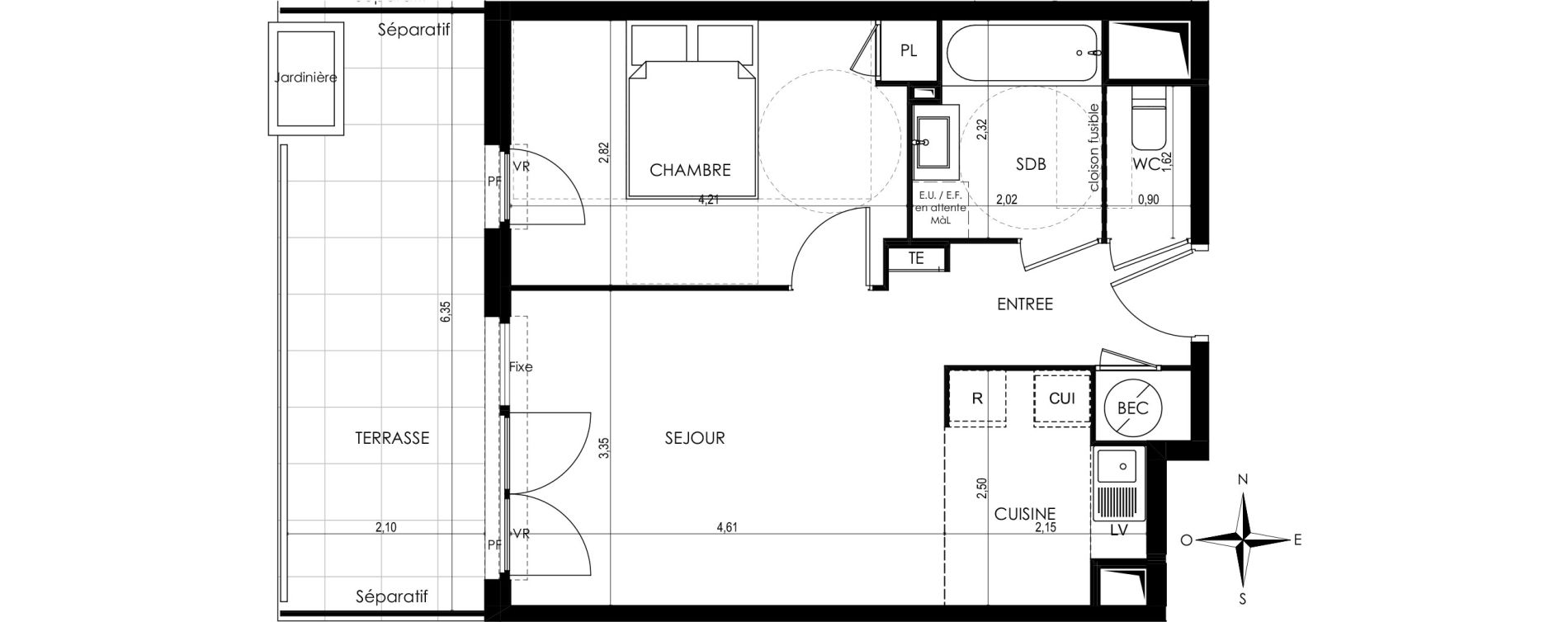 Appartement T2 de 42,11 m2 &agrave; Saint-Laurent-Du-Var Tuilli&egrave;re - la tour - les iscles - les crottes