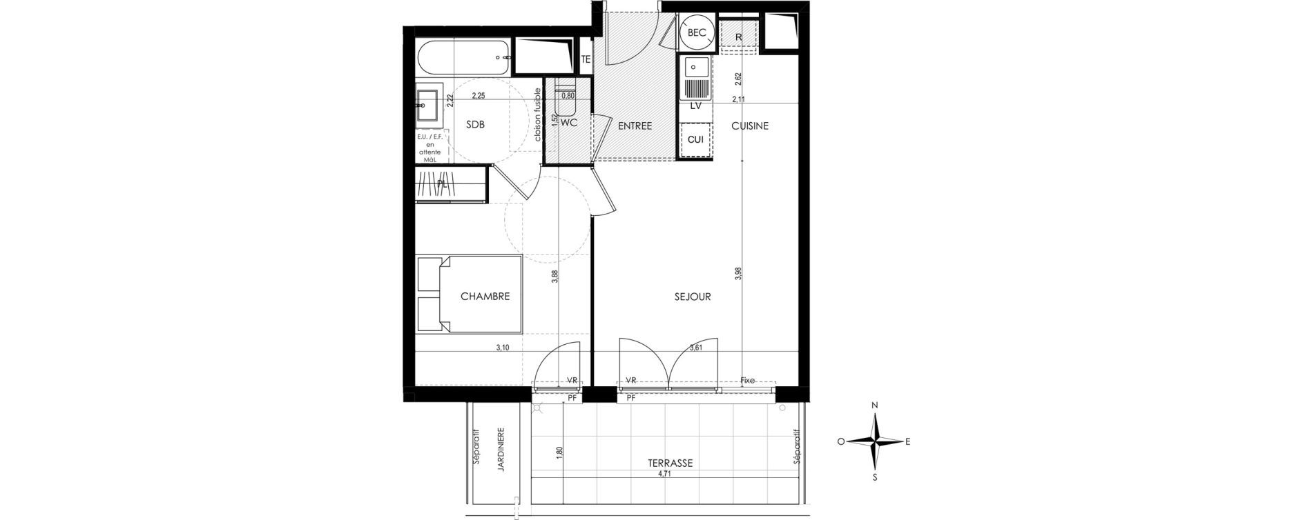 Appartement T2 de 40,78 m2 &agrave; Saint-Laurent-Du-Var Tuilli&egrave;re - la tour - les iscles - les crottes