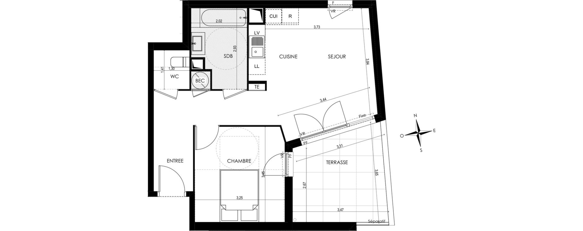 Appartement T2 de 45,16 m2 &agrave; Saint-Laurent-Du-Var Tuilli&egrave;re - la tour - les iscles - les crottes