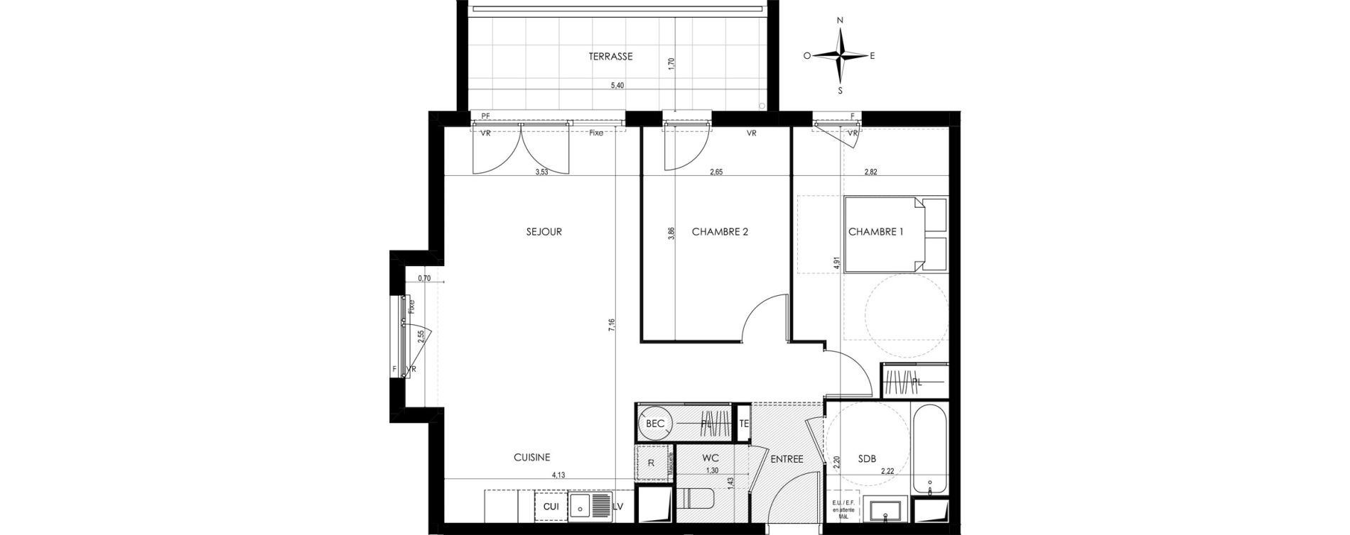 Appartement T3 de 64,68 m2 &agrave; Saint-Laurent-Du-Var Tuilli&egrave;re - la tour - les iscles - les crottes