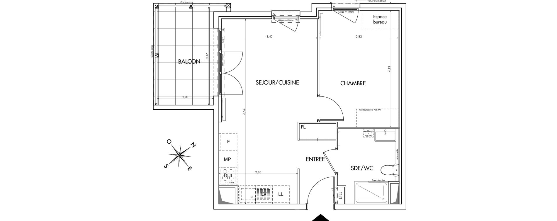 Appartement T2 de 40,55 m2 &agrave; Saint-Laurent-Du-Var Les rascas - les pugets