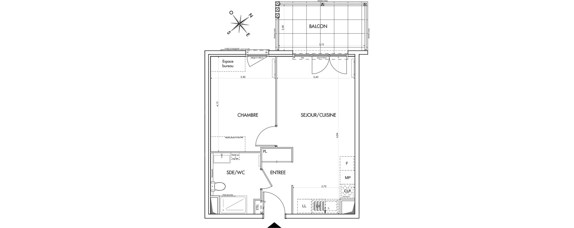Appartement T2 de 41,30 m2 &agrave; Saint-Laurent-Du-Var Les rascas - les pugets