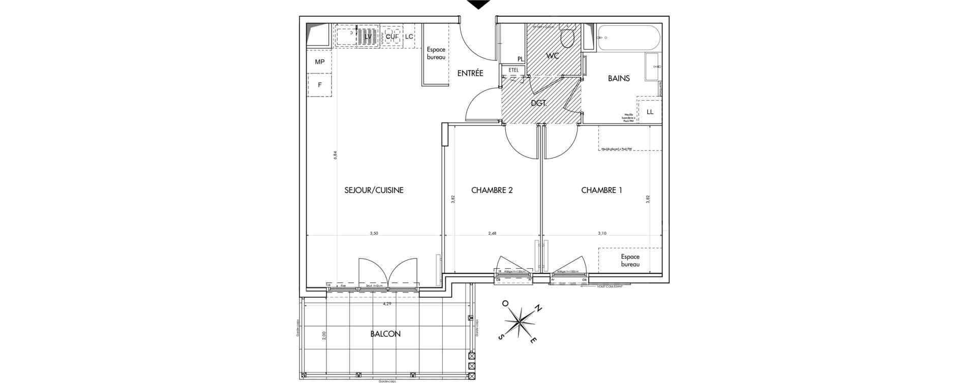 Appartement T3 de 58,65 m2 &agrave; Saint-Laurent-Du-Var Les rascas - les pugets