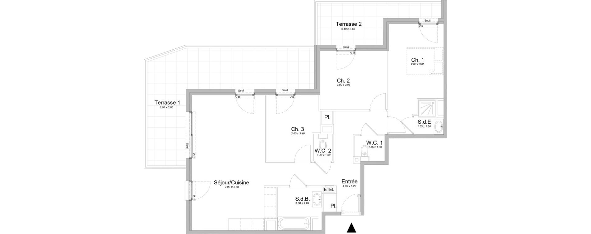 Appartement T4 de 84,15 m2 &agrave; Saint-Laurent-Du-Var Jaquons - ravet