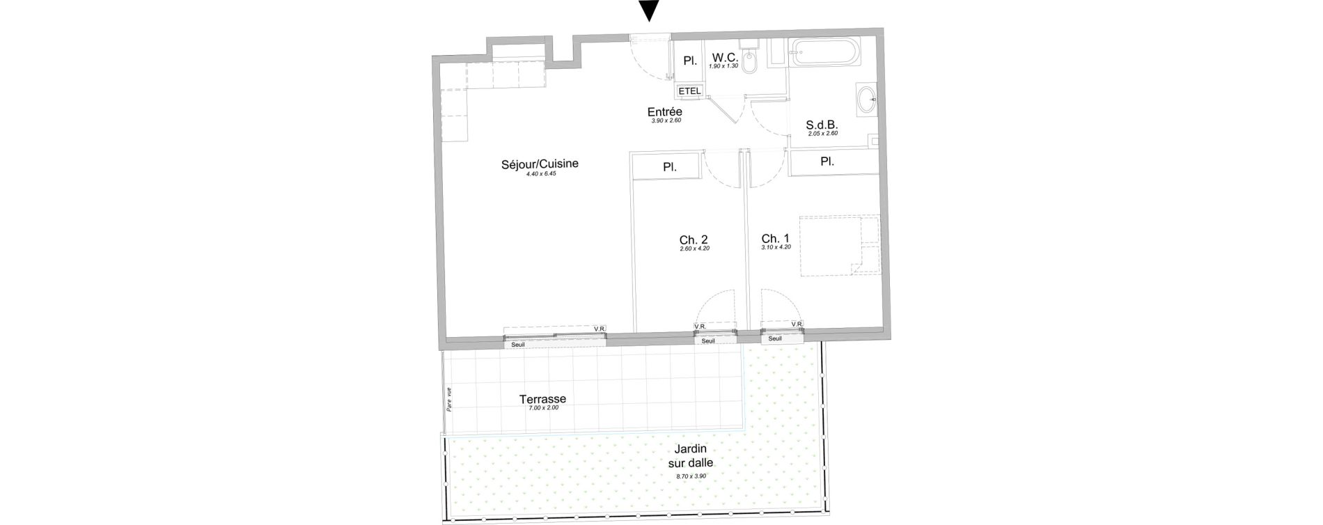 Appartement T3 de 66,90 m2 &agrave; Saint-Laurent-Du-Var Jaquons - ravet
