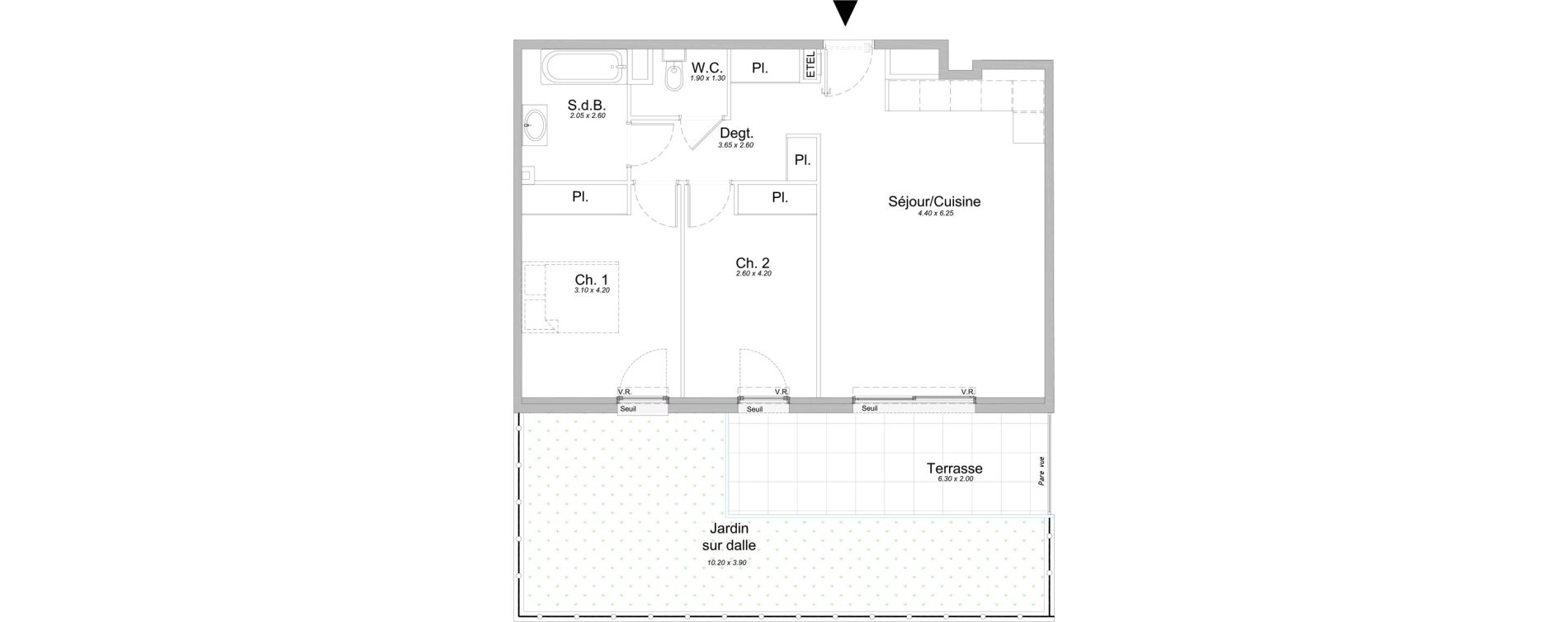 Appartement T3 de 66,65 m2 &agrave; Saint-Laurent-Du-Var Jaquons - ravet