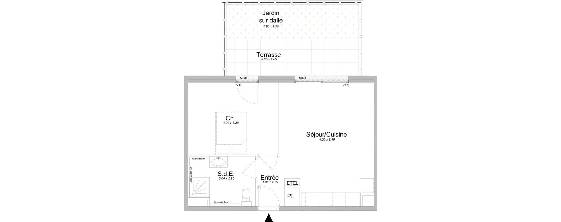 Appartement T2 de 44,45 m2 &agrave; Saint-Laurent-Du-Var Jaquons - ravet