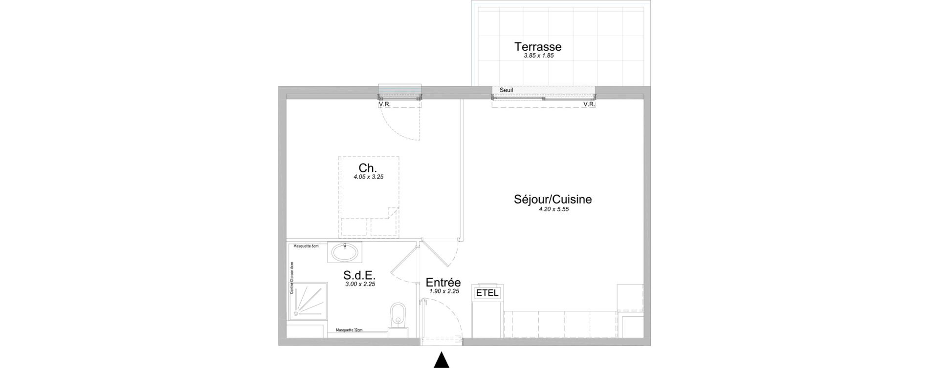 Appartement T2 de 44,45 m2 &agrave; Saint-Laurent-Du-Var Jaquons - ravet