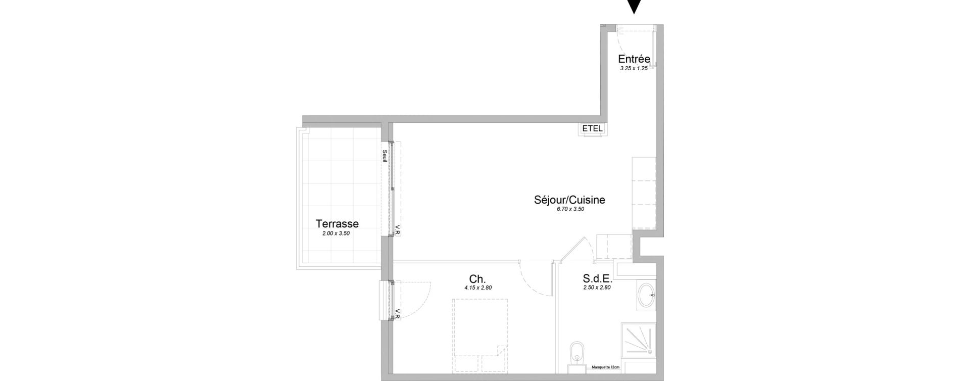 Appartement T2 de 43,60 m2 &agrave; Saint-Laurent-Du-Var Jaquons - ravet