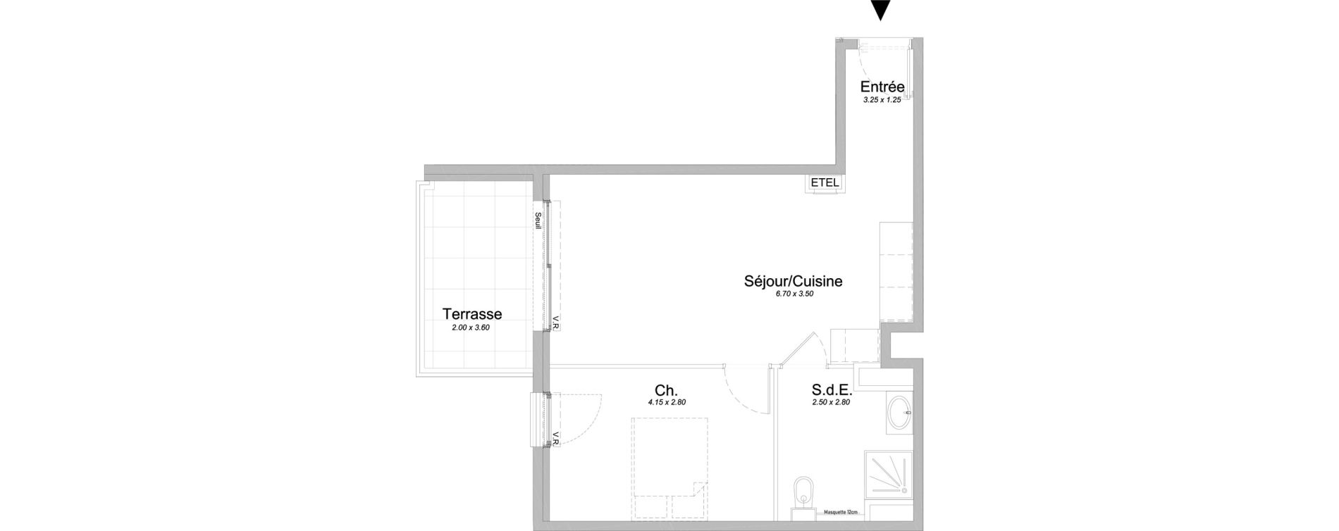Appartement T2 de 43,60 m2 &agrave; Saint-Laurent-Du-Var Jaquons - ravet